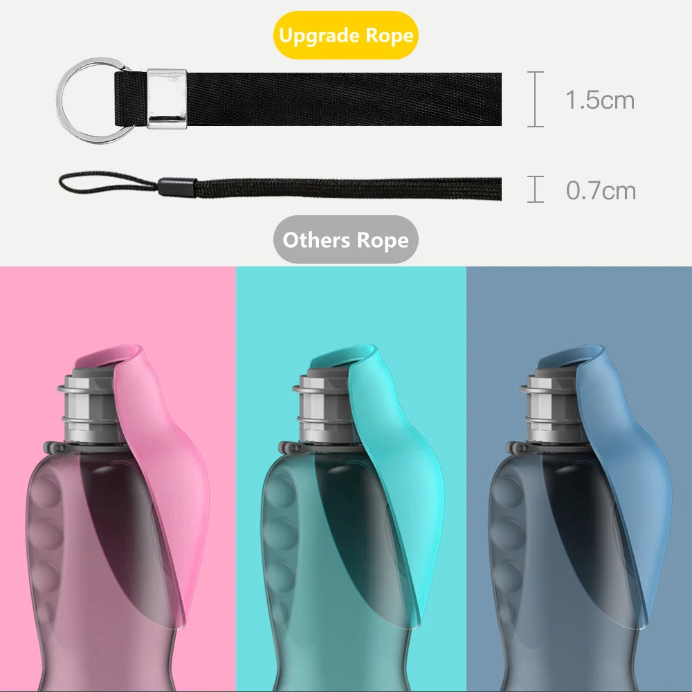 Portable Dog Water Bottle with Travel Bowl, 800 ml