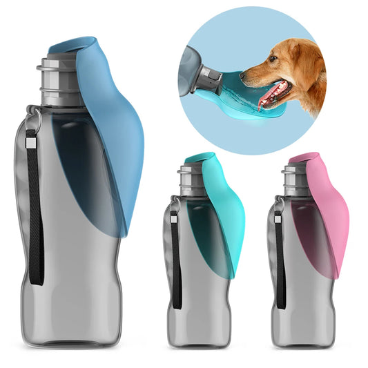 Portable Dog Water Bottle with Travel Bowl, 800 ml